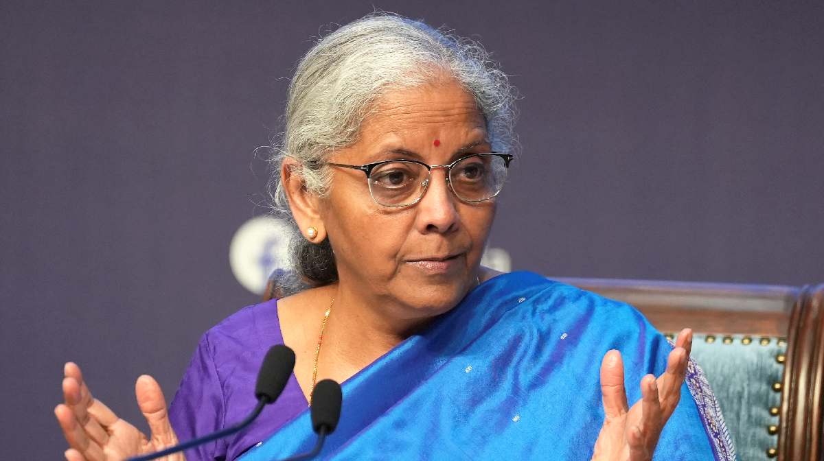 Union Finance Minister Nirmala Sitharaman addresses the media regarding the 56th GST Council meeting, in New Delhi, Wednesday, Sept. 3, 2025.