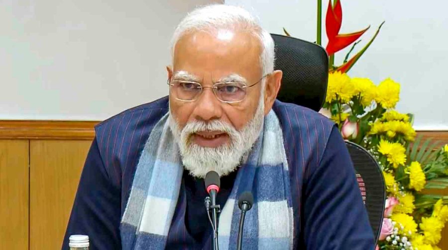 **EDS: THIRD PARTY IMAGE** In this screengrab from a video posted on Dec. 30, 2025, Prime Minister Narendra Modi speaks during a pre-Budget meeting with eminent economists and sectoral experts at NITI Aayog, in New Delhi. (@NarendraModi YT via PTI Photo)(PTI12_30_2025_000217B)