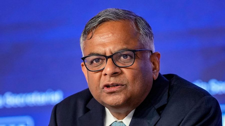 New Delhi: B20 India Chair and Tata Sons  Executive Chairman Natarajan Chandrasekaran addresses a press conference ahead of B20 India 2023, in New Delhi, Thursday, Aug. 24, 2023. (PTI Photo/Ravi Choudhary)(PTI08_24_2023_000181B)