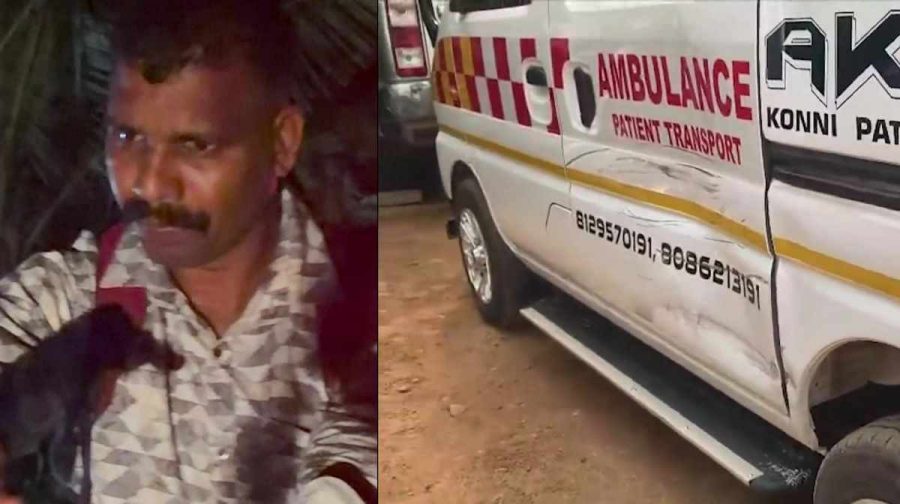 pathanamthitta-drunk-police-officer-hits-ambulance-konni-praveen-kumar-arrested