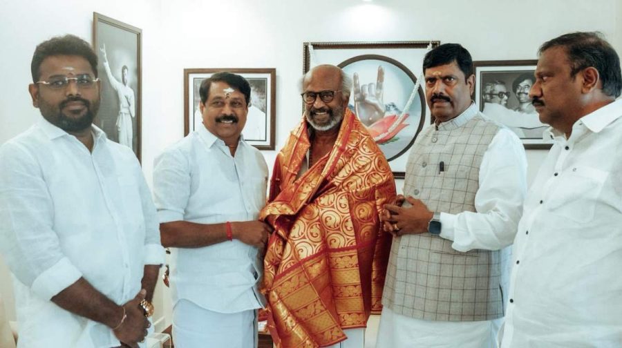 Tamil Nadu BJP President Nainar Nagenthran meets Rajinikanth (@NainarBJP X/ANI Photo)
