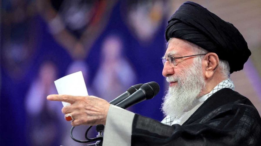 FILE PHOTO: Iranian Supreme Leader Ayatollah Ali Khamenei speaks during a meeting in Tehran, Iran, May 20, 2025. Office of the Iranian Supreme Leader/WANA (West Asia News Agency)/Handout via REUTERS ATTENTION EDITORS - THIS PICTURE WAS PROVIDED BY A THIRD PARTY/File Photo