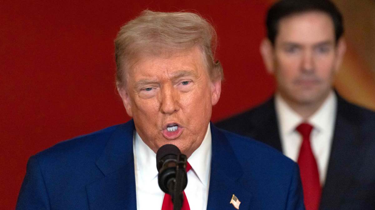 US President Donald Trump addresses the nation from the White House in Washington, DC on June 21, 2025, following the announcement that the US bombed nuclear sites in Iran. President Donald Trump said June 21, 2025 the US military has carried out a "very successful attack" on three Iranian nuclear sites, including the underground uranium enrichment facility at Fordo. "We have completed our very successful attack on the three Nuclear sites in Iran, including Fordow, Natanz, and Esfahan," Trump said in a post on his Truth Social platform. (Photo by CARLOS BARRIA / POOL / AFP)