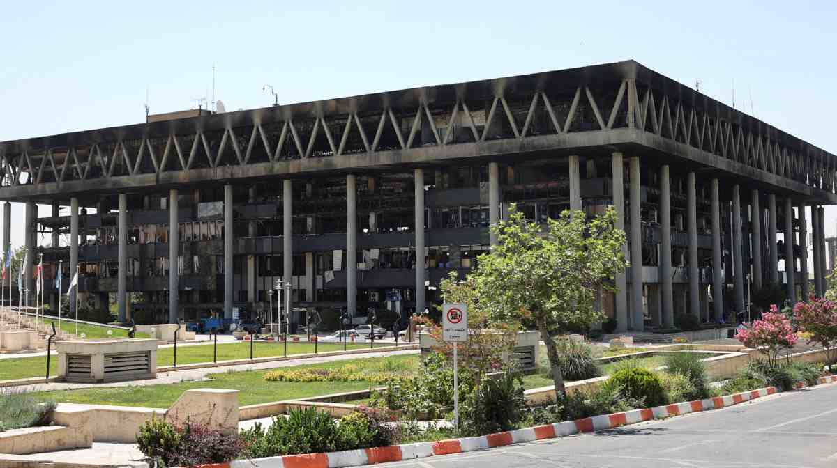 A view of the aftermath of Israeli strike on Iran s State TV broadcaster building, which was targeted, in Tehran, Iran, June 19, 2025. Majid Asgaripour/WANA (West Asia News Agency) via REUTERS   ATTENTION EDITORS - THIS PICTURE WAS PROVIDED BY A THIRD PARTY  