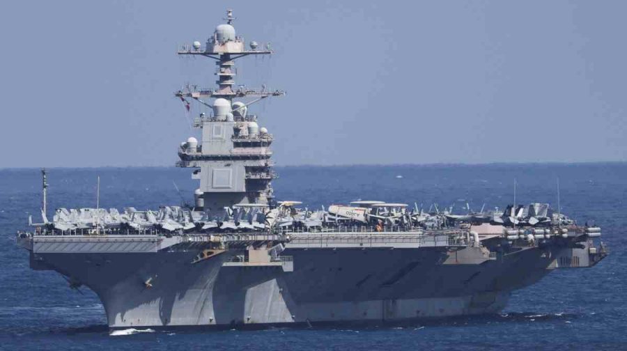 USS Gerald R. Ford aircraft carrier arrives at Souda Bay on the island of Crete, Greece, February 23, 2026. REUTERS/Stelios Misinas