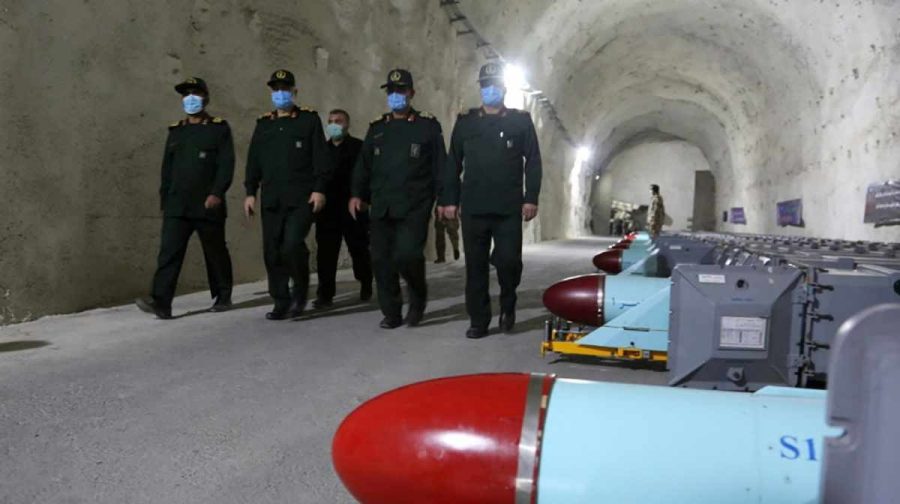 FILE PHOTO: Major General Hossein Salami visits an underground missile site of Iran's Revolutionary Guards at an undisclosed location in the Gulf, in this picture obtained on January 8, 2021. IRGC / WANA (West Asia News Agency)/Handout via REUTERS ATTENTION EDITORS - THIS IMAGE HAS BEEN SUPPLIED BY A THIRD PARTY./File Photo