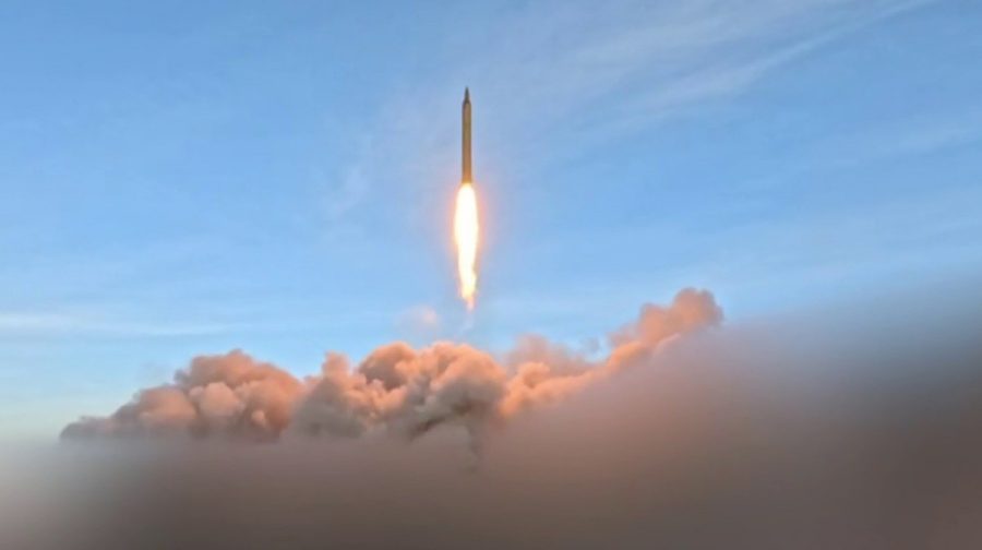 This video grab taken from handout footage released by the Iranian Revolutionary Guard Corps (IRGC) on March 12, 2026, shows what it says was the "launch of wave #41 of Iranian missiles". Iran's Revolutionary Guards said on March 12, they had targeted Israel as well as US sites in the United Arab Emirates, Iraq and Kuwait. The Middle East war, triggered on February 28 by American-Israeli attacks on Iran, is hampering the global economy's supply of oil and weakening production capacity. (Photo by Iran's Islamic Revolutionary Guard Corps (IRGC) / AFP) / - Israel OUT / RESTRICTED TO EDITORIAL USE - MANDATORY CREDIT AFP -  SOURCE: SEPAHNEWS.COM - DISTRIBUTED AS A SERVICE TO CLIENTS - NO RESALE - NO ACCESS ISRAEL MEDIA/PERSIAN LANGUAGE TV STATIONS OUTSIDE IRAN/ STRICTLY NO ACCESS BBC PERSIAN/ VOA PERSIAN/ MANOTO-1 TV/ IRAN INTERNATIONAL/RADIO FARDA - AFP IS NOT RESPONSIBLE FOR ANY DIGITAL ALTERATIONS TO THE PICTURE'S EDITORIAL CONTENT / 