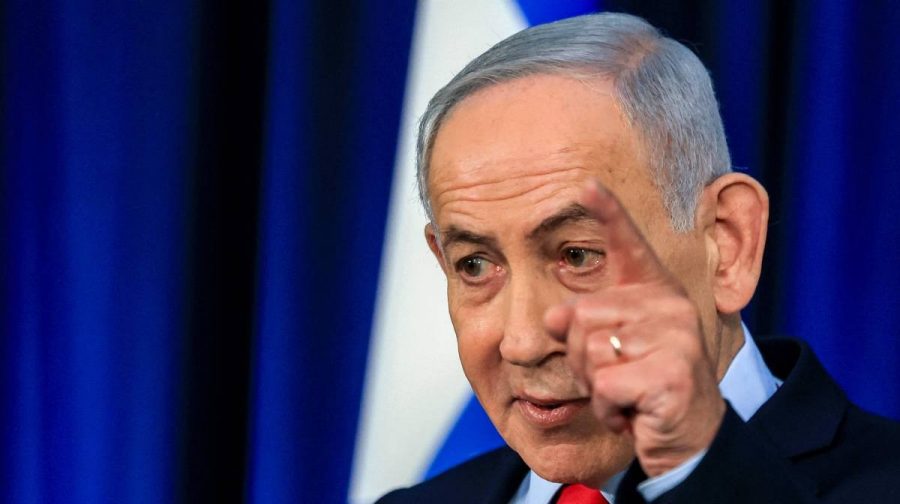 TOPSHOT - Israeli Prime Minister Benjamin Netanyahu gives a press conference in Jerusalem on March 19, 2026. (Photo by Ronen Zvulun / POOL / AFP) / 