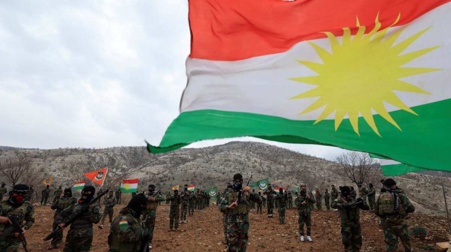 FILE PHOTO: Iranian Kurdish fighters from the Kurdistan Freedom Party (PAK) take part in a training session at a base on the outskirts of Erbil, Iraq February 12, 2026. REUTERS/Thaier Al-Sudani/File Photo