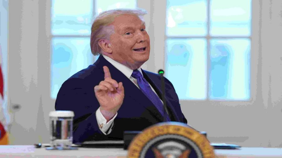 President Donald Trump talks about the White House ballroom construction as he arrives to speak during a meeting with oil executives in the East Room of the White House, Friday, Jan. 9, 2026, in Washington. AP/PTI(AP01_10_2026_000005B)