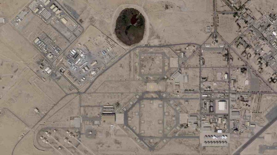 A satellite view shows the Ali Al Salem Base, after Iranian strikes, near Al Jahra, Kuwait, March 1, 2026. 2026 Planet Labs PBC /Handout via REUTERS    THIS IMAGE HAS BEEN SUPPLIED BY A THIRD PARTY. MANDATORY CREDIT. BEST QUALITY AVAILABLE.