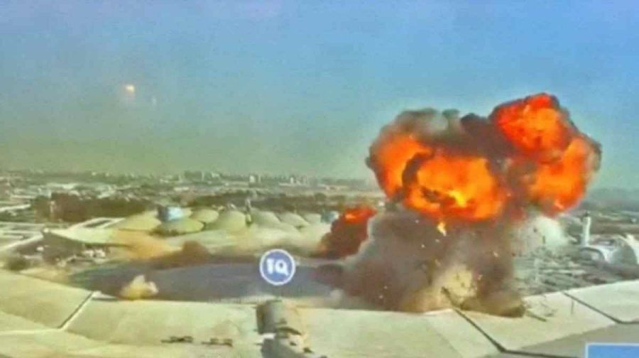 CCTV footage shows fire and smoke rising following a strike on Kuwait International Airport, in Kuwait City, Kuwait June 3, 2026, in this screengrab from a video. Civil Aviation Kuwait/Handout via REUTERS    THIS IMAGE HAS BEEN SUPPLIED BY A THIRD PARTY. NO RESALES. NO ARCHIVES. MANDATORY CREDIT. TPX IMAGES OF THE DAY     

VERIFICATION: 
-Buildings, roof structure, columns and interior of airport terminal matched archive and satellite imagery  
-Kuwaiti authorities said an Iranian drone and missile attack damaged airport facilities and diplomatic missions on June 3
-Iran's elite Revolutionary Guards said they did not fire at Kuwait's airport and blamed the destruction on U.S. interceptor missiles that failed to hit their targets, according to Iranian state media
-US denied claim its missile interceptor damaged Kuwait airport 