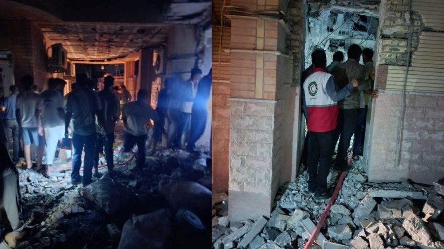 People gather at the site in the aftermath of a reported attack in Kuhistik, Sirik, Iran, September 1, 2026. Iranian Red Crescent Society/Handout via REUTERS THIS IMAGE HAS BEEN SUPPLIED BY A THIRD PARTY. NO RESALES. NO ARCHIVES. MANDATORY CREDIT. VERIFICATION: - Building that matched corroborating eyewitness video and the road layout and electric tower nearby matched the archive and satellite imagery of the area. - Iranian media said telecommunications infrastructure and residential area were damaged after an attack on September 1. - No old results were found posted online before September 1.