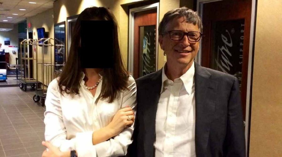 Bill Gates appears with a woman, who's identity has been obscured, in this image from the Epstein estate released by House Oversight Committee Democrats in Washington, D.C., U.S., on December 18, 2025. House Oversight Committee Democrats/Handout via REUTERS  THIS IMAGE HAS BEEN SUPPLIED BY A THIRD PARTY. REDACTED AREA FROM SOURCE.