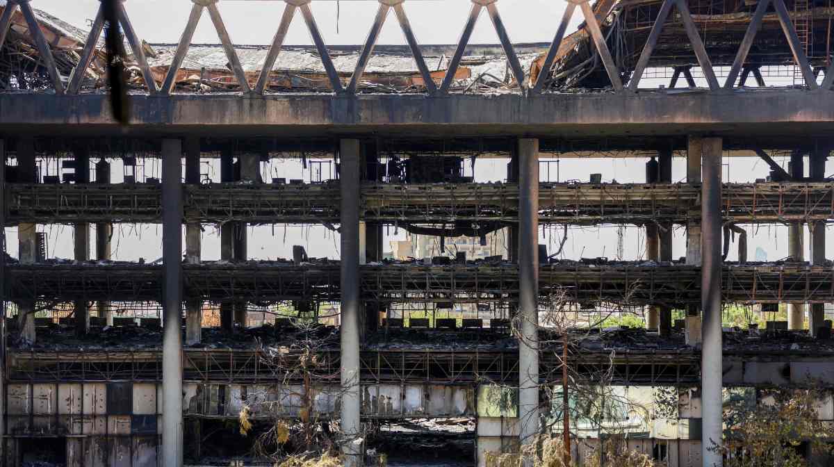 This picture shows the destroyed building of the Islamic Republic of Iran Broadcasting (IRIB) after it was hit a few days earlier in an Israeli strike, in Tehran, on June 19, 2025. Iran's deputy foreign minister warned the United States on June 19 against intervening in the war to back up its ally Israel, adding that his country was ready to defend itself in case of escalation. (Photo by AFP)