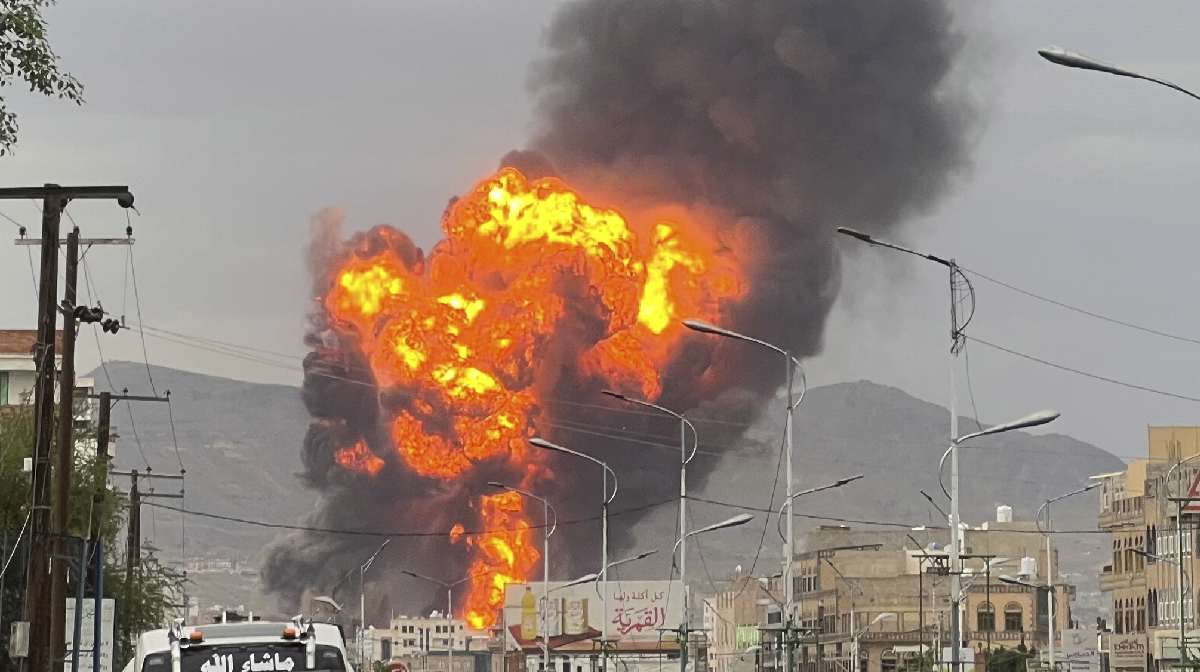 Flames and smoke rise following Israeli airstrikes in Sanaa, Yemen (AP/PTI)