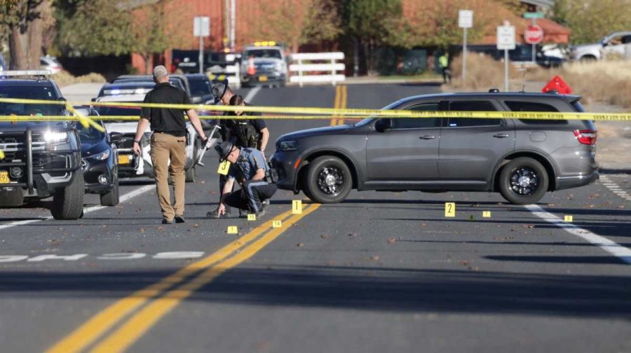 Emergency personnel work at the scene following a shooting at Silver Rail Elementary School in Bend, Oregon, US, October 15, 2026. REUTERS/Rob Kerr