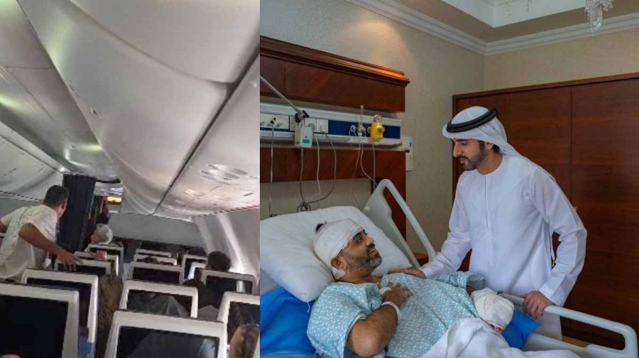 Hamdan bin Mohammed Al Maktoum, Crown Prince of Dubai, meets Captain Smit Machchhar, an Indian national and flydubai pilot who is under treatment after he was stabbed by a colleague aboard a plane, in an unidentified location in UAE, in this handout released October 3, 2026. Hamdan bin Mohammed via X/Handout via REUTERS THIS IMAGE HAS BEEN SUPPLIED BY A THIRD PARTY. NO RESALES. NO ARCHIVES. MANDATORY CREDIT