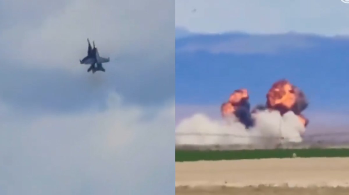 US Navy Jets Collide in Mid-Air: Pilot Ejects as Plane Catches Fire