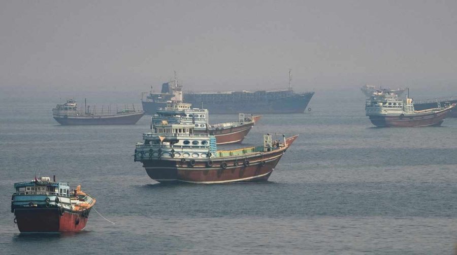 Vessels near the Strait of Hormuz, as seen from Musandam, Oman, August 31, 2026. REUTERS/Stringer

