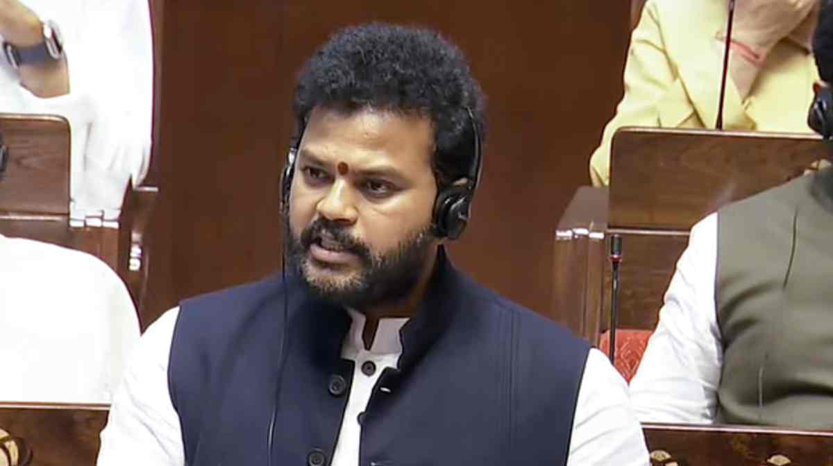 **EDS: THIRD PARTY IMAGE; SCREENGRAB VIA SANSAD TV** New Delhi: Union Minister K Rammohan Naidu speaks in the Rajya Sabha during the first day of the Monsoon session of Parliament, in New Delhi, Monday, July 21, 2025. (Sansad TV via PTI Photo)(PTI07_21_2025_000134B)