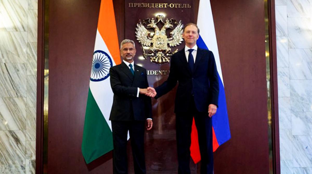 S Jaishankar with Russia's First Deputy PM Denis Manturov