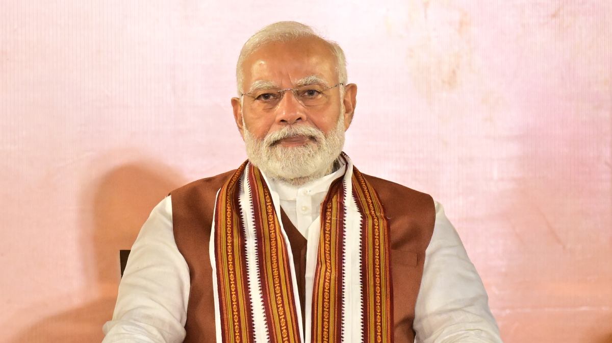 New Delhi 2024 Octoober 08 : Prime Minister Narendra Modi at the party headquarters after the declaration of results for the Haryana and Jammu and Kashmir Assembly elections, in New Delhi.  @ Rahul R Pattom