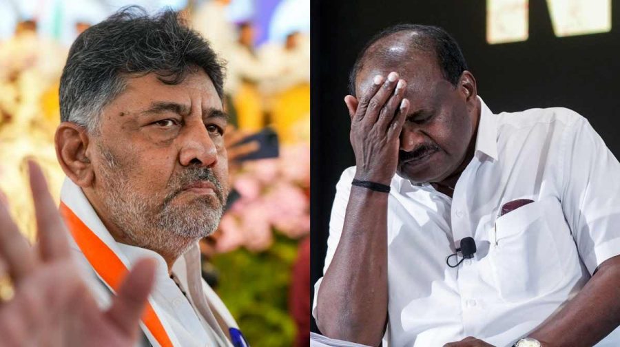 ഡി.കെ.ശിവകുമാര്‍ (ഇടത്), എച്ച്.ഡി.കുമാരസ്വാമി (വലത്)