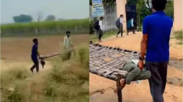 സ്കൂളില്‍ പോകാതെ കട്ടിലില്‍ അള്ളിപ്പിടിച്ചു കിടന്നു; കട്ടിലോടെ പൊക്കി സ്കൂളിലെത്തിച്ച് കുടുംബം; വൈറല്‍ വിഡിയോ