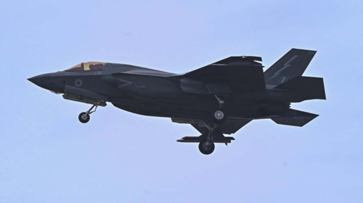 Thiruvananthapuram: British F-35B fighter jet departs from the Thiruvananthapuram International Airport, Tuesday, July 22, 2025. The jet flew to Darwin in Australia after completing maintenance, more than a month after it made an emergency landing at the international airport, and remained parked there since then. (PTI Photo)