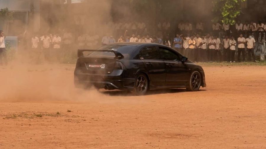 car-stunt-kozhikode-polytechnic
