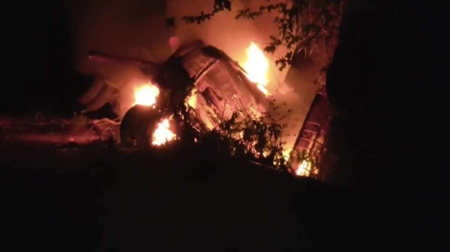 chellakkodu-lorry-overturns-fire