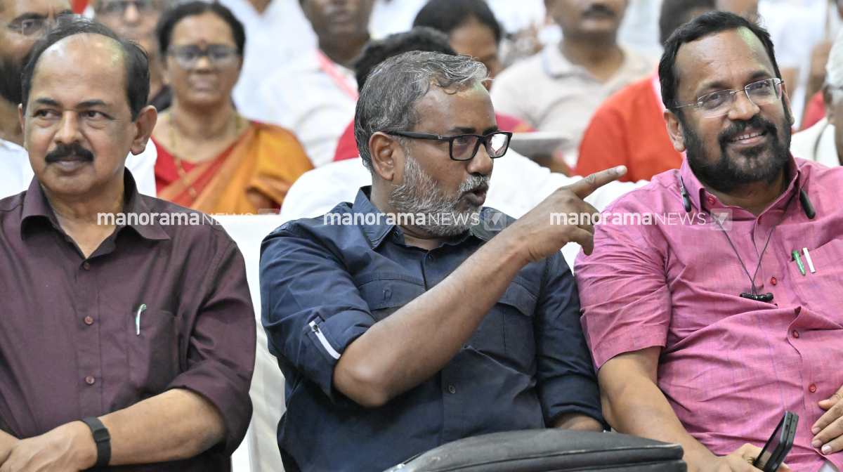 PUNJAB 2025 SEPTEMBER  21  : Ministers GR Anil,  P . Prasad ,  K . Rajan , in 25th CPI Party Congress.  @ JOSEKUTTY PANACKAL / MANORAMA
