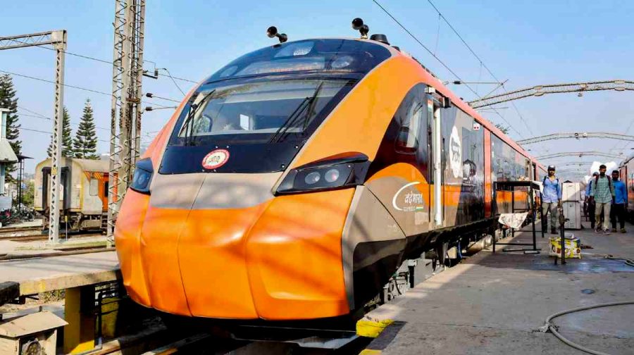 Guwahati: The Vande Bharat Sleeper Express stands at Kamakhya Railway Station, in Guwahati, Friday, Jan. 16, 2026. (Photo)(PTI01_16_2026_000572B)