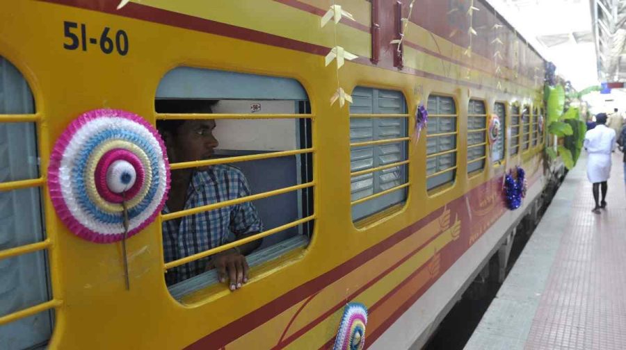 KOCHI 2017 FEBRUARY  27   :  Scene from Ernakulam south railway station when the Ernakulam - Howrah Anthyodaya train arrived for first service to Howrah . Its a fully general class DE-reserved train aiming for other state laborers journey @ Josekutty Panackal 