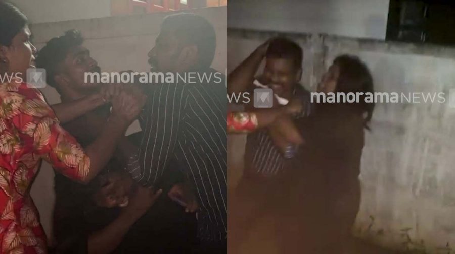 kollam-women-attack-police-officers-brick