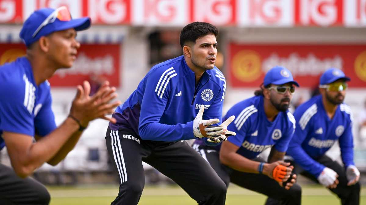 **EDS: THIRD PARTY** In this image via X/@ICC, Indian cricket team captain Shubman Gill with teammates during a practice session ahead of the first Test cricket match against England, at Headingley, Leeds, Thursday, June 19, 2025. (ICC via PTI Photo)  (PTI06_19_2025_000321B)