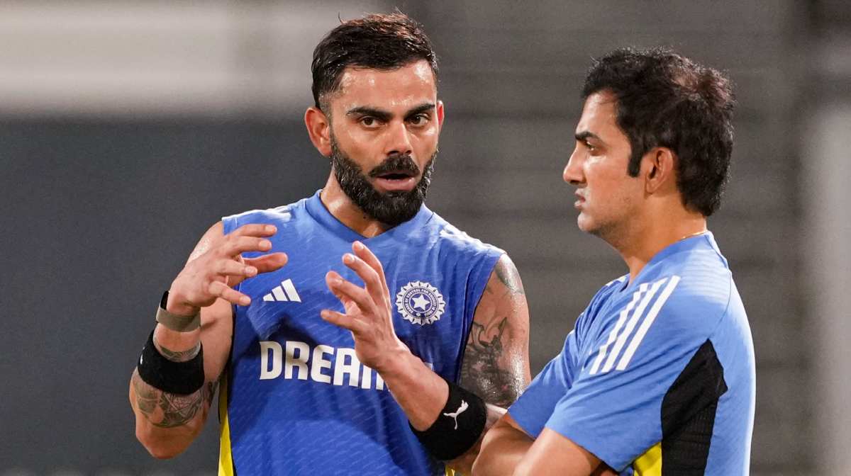 Colombo: India s Virat Kohli with Head Coach Gautam Gambhir during a practice session ahead of the first ODI cricket match of a series between India and Sri Lanka, at R Premadasa International Stadium, in Colombo, Wednesday, July 31, 2024. (PTI Photo/Kunal Patil) (PTI07_31_2024_000476A)