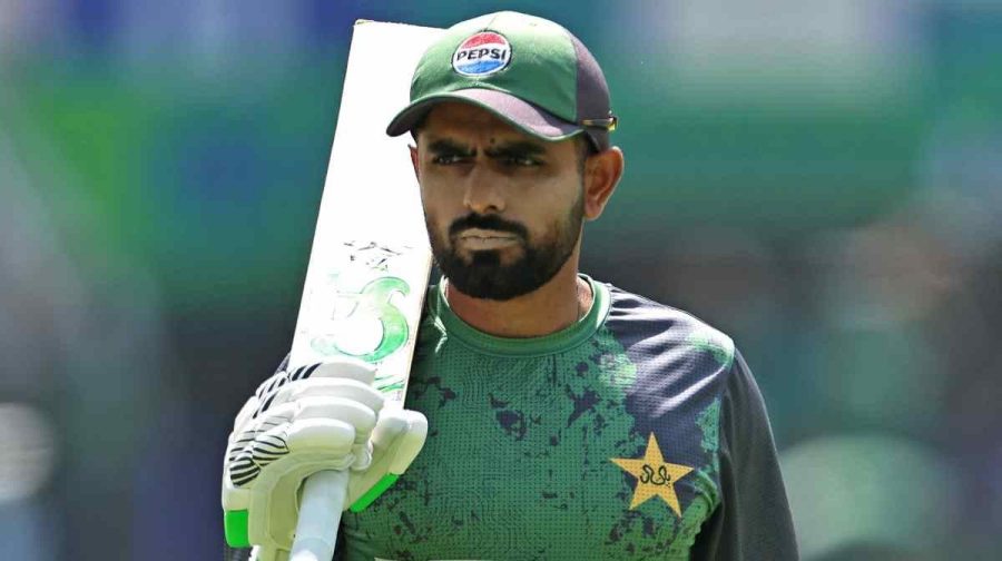 Pakistan's Babar Azam attends a warm-up session before the start of the ICC Champions Trophy one-day international (ODI) cricket match between Pakistan and India at the Dubai International Stadium in Dubai on February 23, 2025. (Photo by FADEL SENNA / AFP)