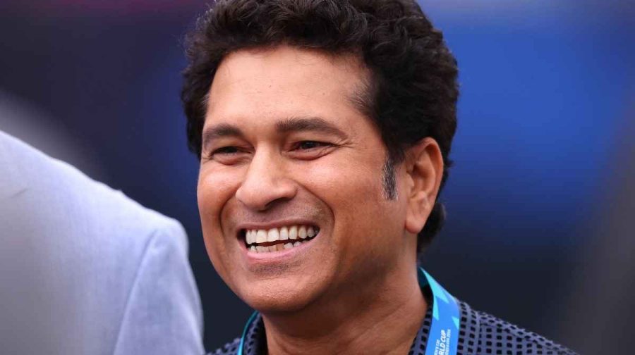 NEW YORK, NEW YORK - JUNE 09: Former Indian Cricketer Sachin Tendulkar looks on prior to the ICC Men's T20 Cricket World Cup West Indies & USA 2024 match between India and Pakistan at Nassau County International Cricket Stadium on June 09, 2024 in New York, New York.   Robert Cianflone/Getty Images/AFP (Photo by ROBERT CIANFLONE / GETTY IMAGES NORTH AMERICA / Getty Images via AFP)