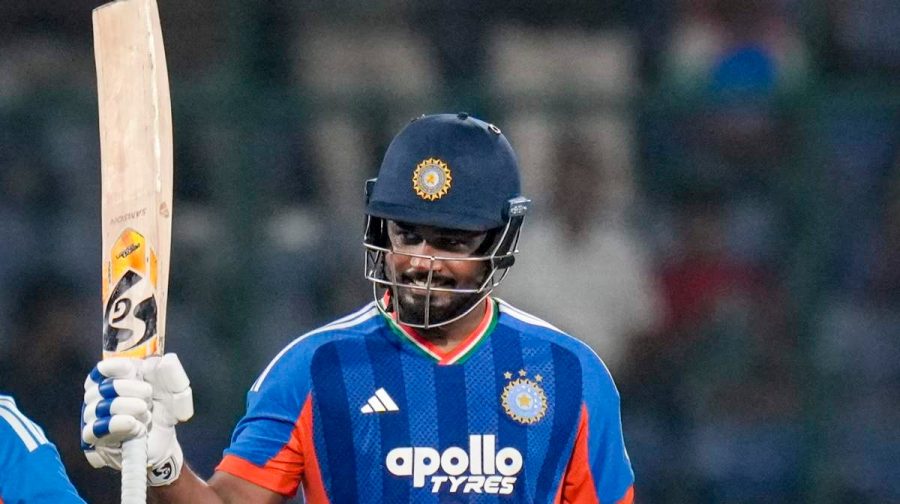 New Delhi: India's Sanju Samson celebrates his half century during the second T20I cricket match between India and Afghanistan, in New Delhi, Tuesday, Sept. 15, 2026. (PTI Photo/Shahbaz Khan)(PTI09_15_2026_000428A)