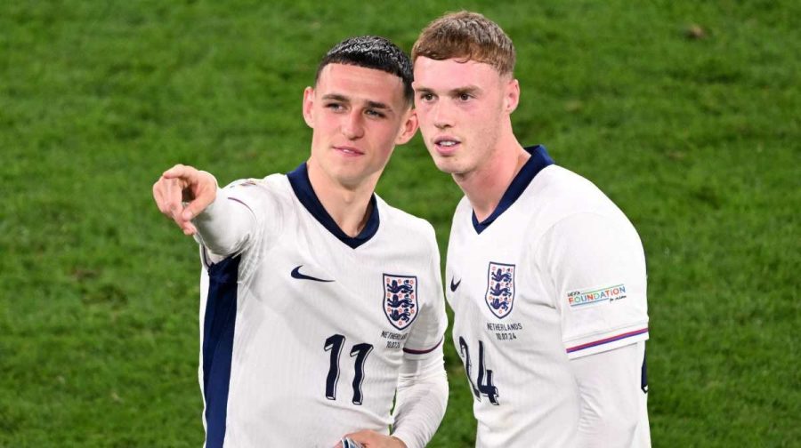 (FILES) England's midfielder #11 Phil Foden and England's midfielder #24 Cole Palmer celebrate at the end of the UEFA Euro 2024 semi-final football match between the Netherlands and England at the BVB Stadion in Dortmund on July 10, 2024. Cole Palmer and Phil Foden were among a number of high-profile names excluded by Thomas Tuchel from England's World Cup squad on May 22, 2026. (Photo by Kirill KUDRYAVTSEV / AFP)