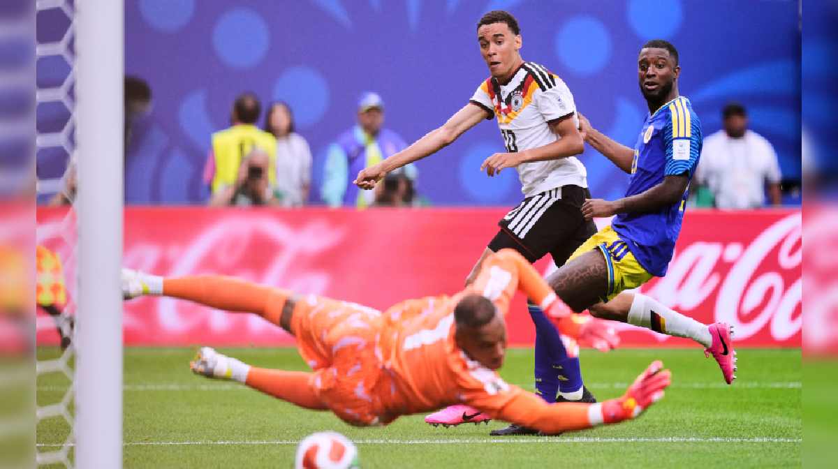 Germany's Jamal Musiala scores their fourth goal (AP Photo/Eric Gay)