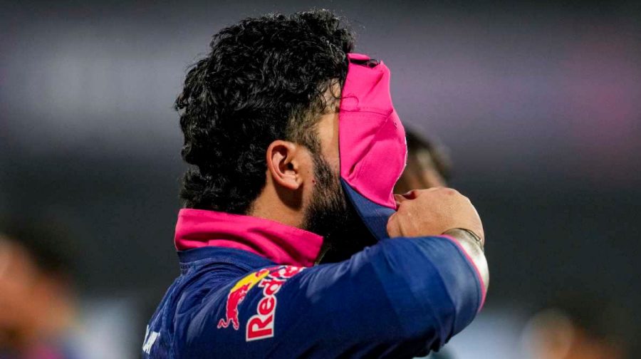 New Delhi: Rajasthan Royals' captain Riyan Parag reacts after Delhi Capitals won the Indian Premier League (IPL) 2026 T20 cricket match, in New Delhi, Sunday, May 17, 2026. (PTI Photo/Kamal Kishore) (PTI05_17_2026_000896B) *** Local Caption *** 
