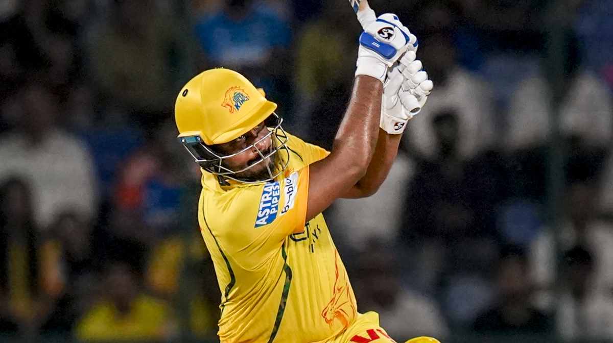New Delhi: Chennai Super Kings' Sanju Samson plays a shot during the Indian Premier League (IPL) 2026 T20 cricket match between Delhi Capitals and Chennai Super Kings, in New Delhi, Tuesday, May 5, 2026. (PTI Photo/Gurinder Osan)(PTI05_05_2026_000427B) *** Local Caption *** 
