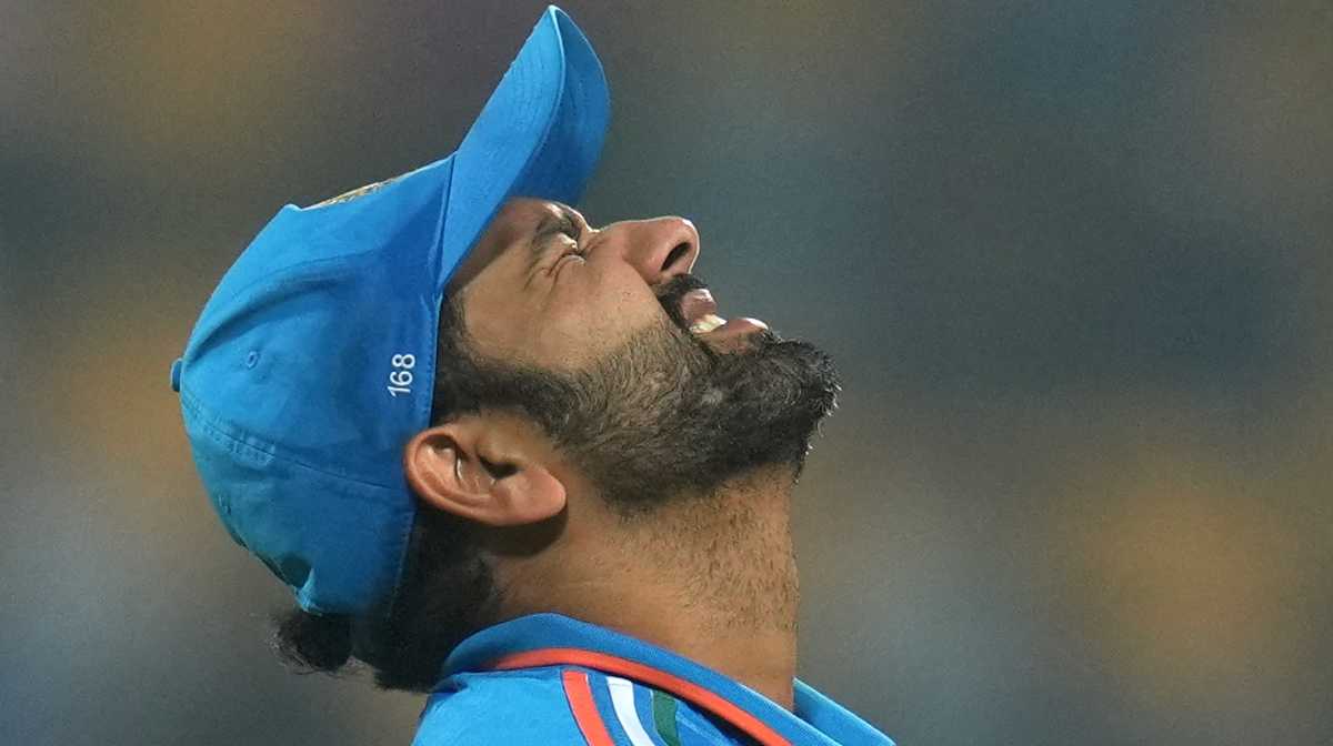 Bengaluru: India's skipper Rohit Sharma reacts during the ICC Men's Cricket World Cup match between India and Netherlands at M Chinnaswamy Stadium, in Bengaluru, Sunday, Nov. 12, 2023. (PTI Photo/Shailendra Bhojak)(PTI11_12_2023_000492A)
