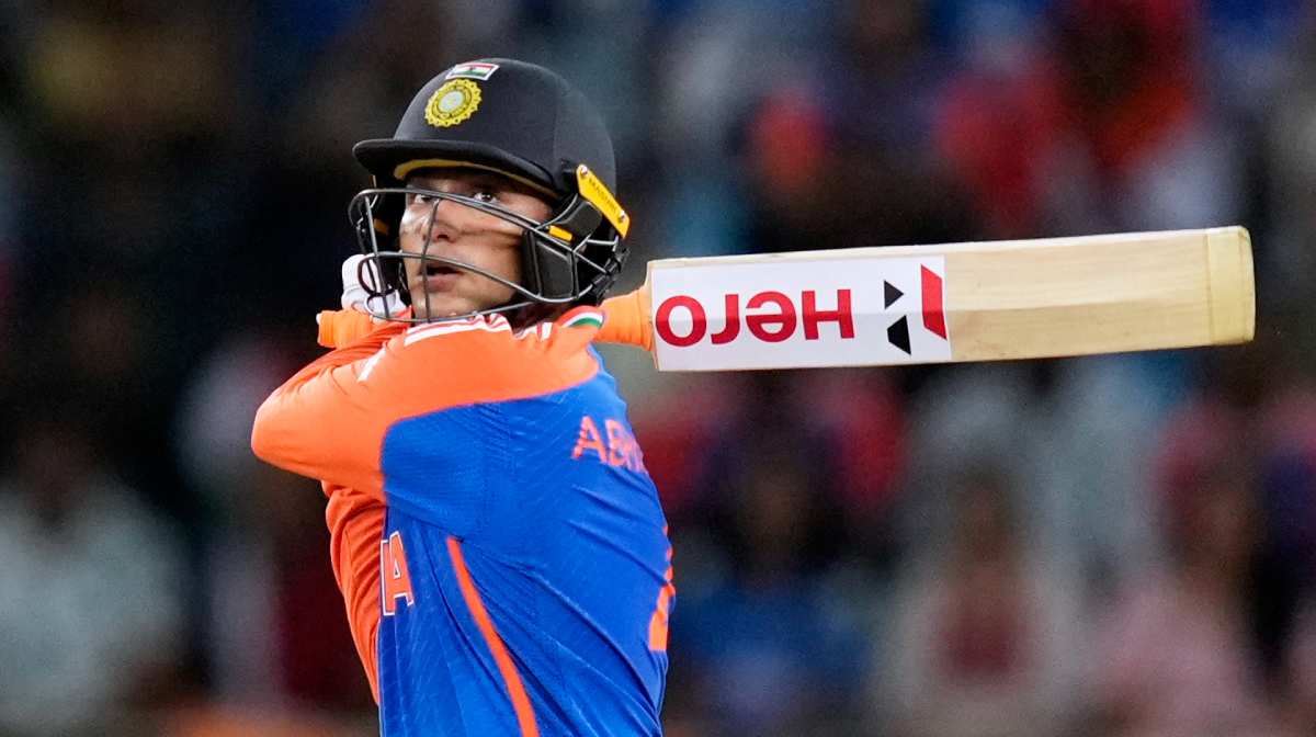 India's Abhishek Sharma bats during the Asia Cup cricket match between India and Sri Lanka at Dubai International Cricket Stadium, United Arab Emirates, Friday, Sept. 26, 2025. (AP/PTI)(AP09_26_2025_000444B)