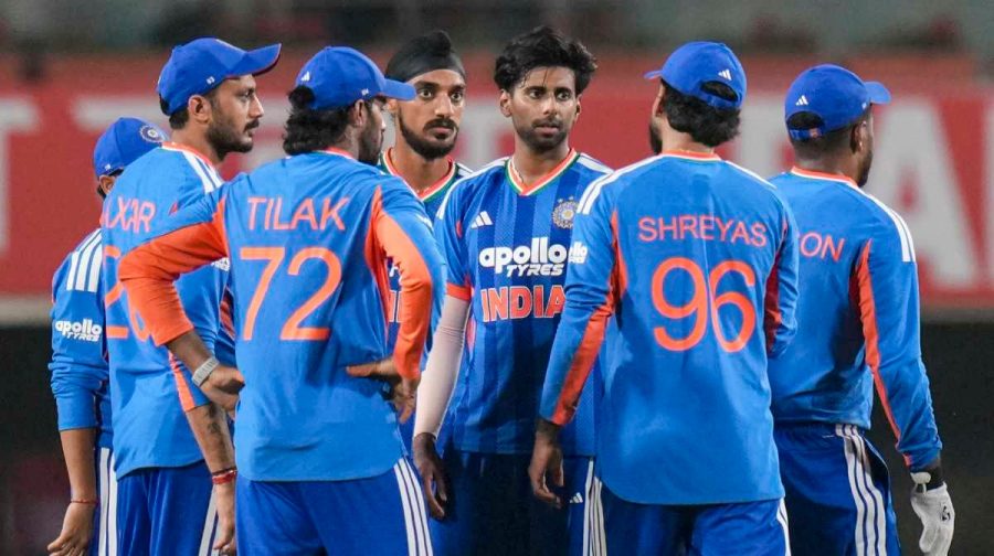Ranchi: India's Mayank Yadav, centre, with teammates after taking the wicket of West Indies' Shimron Hetmyer during the second T20I cricket match of a series between India and West Indies, in Ranchi, Jharkhand, Friday, Oct. 9, 2026. (PTI Photo/Salman Ali)(PTI10_09_2026_000557B)