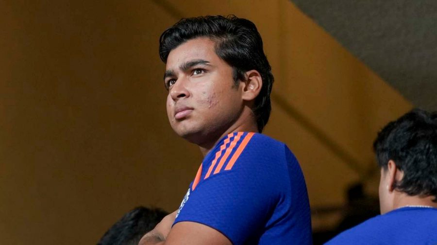 Bengaluru: India's Vaibhav Sooryavanshi at pavilion after rain delayed toss for the fifth T2oI cricket match of a series between India and West Indies, in Bengaluru, Saturday, Oct. 17, 2026. (PTI Photo/Shailendra Bhojak)(PTI10_17_2026_000380A)