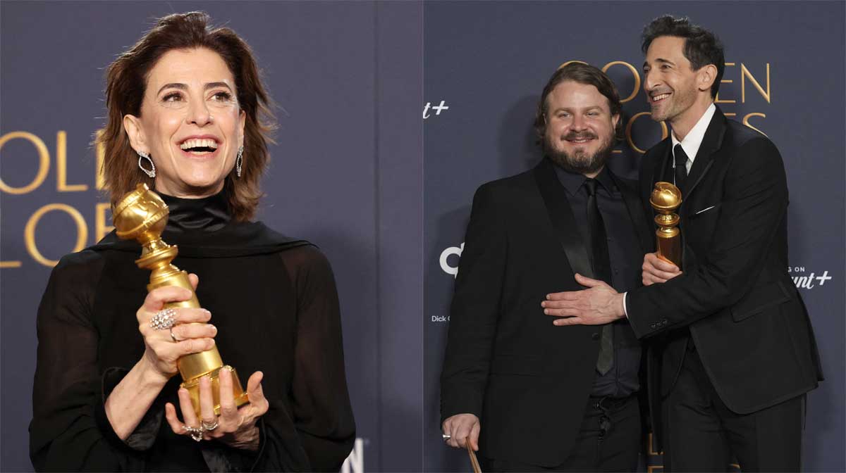 മികച്ച നടി ഫെര്‍ണാണ്ട ടോറസ് (ഇടത്ത്), മികച്ച സംവിധായകന്‍ ബ്രാഡി കോര്‍ബറ്റ് , മികച്ച നടന്‍ അഡ്രിയന്‍ ബ്രോഡി, Image: AP